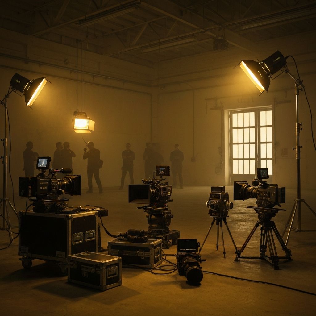 Professional music video film set